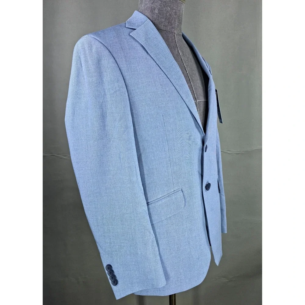 Kenneth‎ Cole reaction 2 Piece Suit Mens 36S Pants 29W Light Blue Quiet Luxury